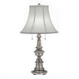 Stiffel Table Lamp, 1-Light, Antique Nickel, Off-White Silk Shantung Fabric Shade, 29"H (TL-N6086-N6085-AN YV0J07RVAK) 