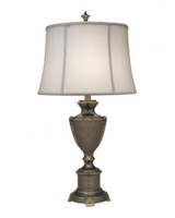 Stiffel Table Lamp, 1-Light, Vintage Silver, Gold, Off-White Silk Shantung Fabric Shade, 32"H (TL-N7894-VSG YV0J07RVAX) 