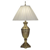 Stiffel Table Lamp, 1-Light, Burnished Brass, Box Pleated Oyster Silksheen Fabric Shade, 32"H (TL-N7903-BB YV0J07RVAY) 