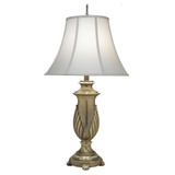 Stiffel Table Lamp, 1-Light, Florentine Bronze, Pearl Supreme Satin Fabric Shade, 33"H (TL-N7940-FLO YV0J07RVAZ) 