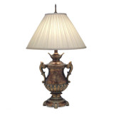 Stiffel Table Lamp, 1-Light, Amber Tortoise Shell, Box Pleated Honey Beige Windchime Fabric Shade, 31"H (TL-N8414-N8415-ATS YV0J07RVCA) 