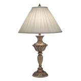 Stiffel Table Lamp, 1-Light, Aged Brass, Box Pleated Honey Beige Windchime Fabric Shade, 31"H (TL-N8525-AGB YV0J07RVCF) 