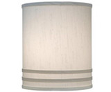 Stiffel Replacement Lampshade, Hardback Cylinder, Global White with Horizontal Stripe, Nickel Top Ring, 10" Top x 10" Bottom x 12" Height (ST34 YV0J07RW8V) 