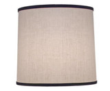Stiffel Replacement Lampshade, Hardback Deep Drum, White Aberdeen Black Trim, Brass Top Ring, 12" Top x 13" Bottom x 12" Height (ST126 YV0J07RWCP) 