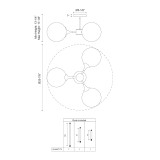 Alora Lighting Nouveau Semi-Flush Mount, 3-Light, Aged Gold, Opal Matte Glass, 25.88"D 