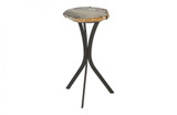 Phillips Collection Agate Side Table, Natural, Black Base, 24"H (BR94182 YV0J07T25N) 