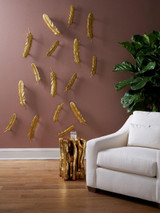 Phillips Collection Feathers Wall Art, Large, Set of 2, Gold Leaf, 8"W (PH95596 YV0J07T71E) 