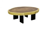 Phillips Collection Floating Coffee Table, Small, Chamcha Top, Black Legs, 55"W (TH113103 YV0J07T71R) 