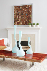 Phillips Collection Frosted Corkscrew Vase, Medium, Frosted Turquoise, 32"H (ID74396 YV0J07T810) 