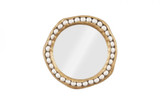 Phillips Collection Pearl Mirror, Gold Leaf, White, 36"W (PH104148 YV0J07W3TF) 
