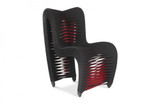 Phillips Collection Seat Belt Dining Chair, Low Back, Black, Red, 33"H (B2061BZ YV0J07W4V0) 