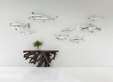 Phillips Collection Fish Wall Sculpture, Large Mouth Bass, Silver Leaf, 20"W (PH66570 YV0J07T9YK) 
