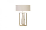 Phillips Collection Tear Drop Table Lamp, 1-Light, Brass, Off-White Linen Shade, 29"H (CH92445 YV0J07W6T8) 