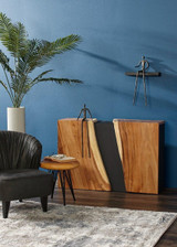 Phillips Collection Moveable Man on Shelf Wall Sculpture, Sitting B, Short Shelf, Black, Black Forged, 16"W (TH103473 YV0J07TAYV) 