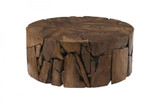 Phillips Collection Teak Chunk Coffee Table, Round, Dark Teak, 39"W (ID65143 YV0J07W6RG) 