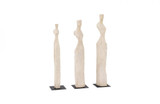 Phillips Collection Cast Women Sculpture, Set of 3, Off-White, Black Base, 40"H (PH106455 YV0J07T53D) 