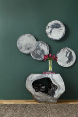 Phillips Collection Cast Oil Drum Wall Tile, Set of 4, Liquid Silver, 22"W (PH67805 YV0J07T458) 