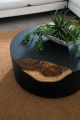 Phillips Collection Cornered Coffee Table, Black, Chamcha, 40"W (TH110324 YV0J07T61M) 
