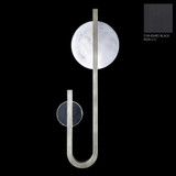 Fine Art Handcrafted Lighting Selene Sconce, 2-Light, LED, Black, Clear & White Glass, 14.5"W (923050-1ST RHQK) 