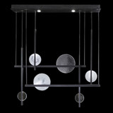Fine Art Handcrafted Lighting Selene Pendant, 2 /10-Light, LED, Black, Clear & White Glass, 56.5"W (922740-1ST RHQ7) 