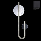 Fine Art Handcrafted Lighting Selene Sconce, 2-Light, LED, Black, Clear & White Glass, 14.5"W (922950-1ST RHQF) 