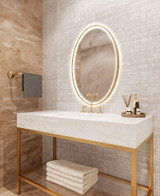 Electric Mirror Brilliance Lighted Mirror, Oval, Integrated LED, Clear, Brushed Brass, 36"H x 24"W x 2.13"D (BRI-2436-BR02 YUU6011X55) 