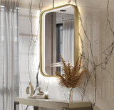 Electric Mirror Eminence Lighted Mirror, Integrated LED, Clear, Brushed Brass, 36"H x 24"W x 2.76"D (EMN-2436-02V YUU6011X58) 