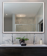 Radiance Lighted Mirror, Integrated LED, Clear, Etched Chrome, 36"H x 36"W x 2"D (RAD3-3636-CH04 YUU6011Y30)