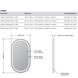 Electric Mirror Saratoga Lighted Mirror, Forward-Phase Dimming Technology, Integrated LED, Clear, 36"H x 24"W x 1.75"D (SAR-2436 YUU6011Y36) 
