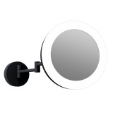 Electric Mirror Glamour Lighted Makeup Mirror, Integrated LED, Clear, Matte Black, 7.93"H x 7.93"W  (MM-GLA-WM-MB YUU6011Y4F) 