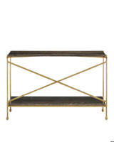 Currey and Company Flying Marble Gold Console Table 