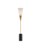 Currey and Company Martini Black Torchiere Table Lamp 