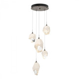 Hubbardton Forge Chrysalis Pendant, 5-Light, Bronze, White Polished Crystal, 15.7"W (131139-SKT-STND-05-WP0756 5YZTHZ) 