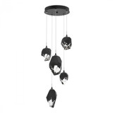 Hubbardton Forge Chrysalis Pendant, 5-Light, Black, Black Polished Crystal, 15.7"W (131139-SKT-STND-10-BP0756 5YZTJ8) 