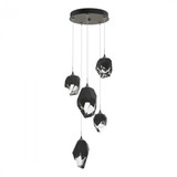 Hubbardton Forge Chrysalis Pendant, 5-Light, Natural Iron, Black Polished Crystal, 15.7"W (131139-SKT-STND-20-BP0756 5YZTJH) 