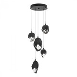 Hubbardton Forge Chrysalis Pendant, 5-Light, Ink, Black Polished Crystal, 15.7"W (131139-SKT-STND-89-BP0756 5YZUF8) 