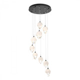 Hubbardton Forge Chrysalis Pendant, 9-Light, Black, White Polished Crystal, 20.5"W (131140-SKT-STND-10-WP0754 5YZUFQ) 