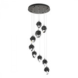Hubbardton Forge Chrysalis Pendant, 9-Light, Oil Rubbed Bronze, Black Polished Crystal, 20.5"W (131140-SKT-STND-14-BP0754 5YZUFW) 