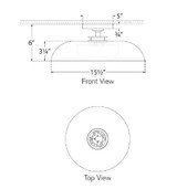 Visual Comfort & Co. Signature Collection Cyrus 16" Flush Mount, Visual Comfort & Co. Signature Collection AL 4040PN/WHT-WG D97RN 