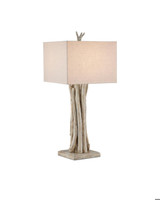 Currey and Company Driftwood Whitewash Table Lamp 