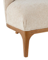 Currey and Company Inga Settee, Crhom Nona Oatmeal 