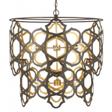 Currey and Company Mauresque Medium Bronze & Gold Chandelier 