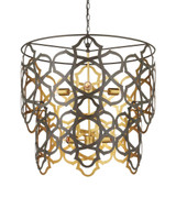 Currey and Company Mauresque Medium Bronze & Gold Chandelier 