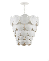 Currey and Company Tulum Large White Chandelier 