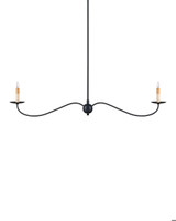 Currey and Company Saxon Black Linear Chandelier 