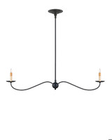 Currey and Company Saxon Black Linear Chandelier 