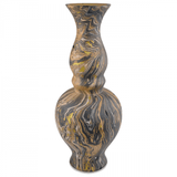 Currey and Company Brown Marbleized Double Gourd Vase 