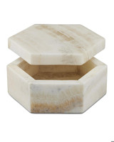 Currey and Company Arco Onyx Hexagon Box 