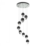 Hubbardton Forge Chrysalis Pendant, 9-Light, Vintage Platinum, Black Polished Crystal, 20.5"W (131140-SKT-STND-82-BP0754 5YZUG4) 