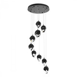 Hubbardton Forge Chrysalis Pendant, 9-Light, Ink, Black Polished Crystal, 20.5"W (131140-SKT-STND-89-BP0754 5YZUGM) 